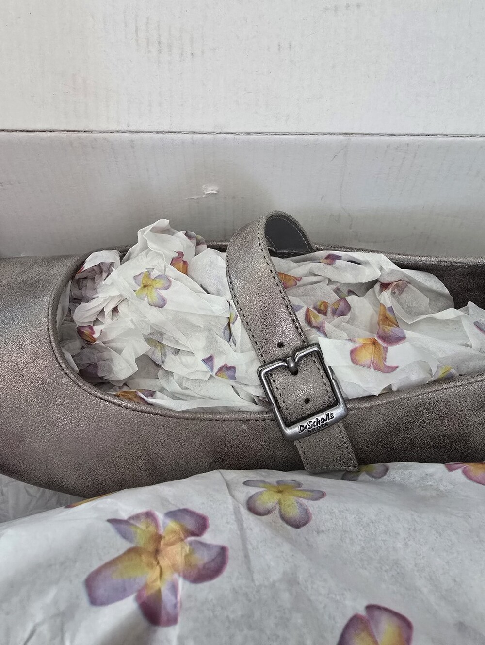 Dr. Scholl's Wexley Metallic Pewter Mary Jane Flats Sz 9.5 - Picture 10 of 11
